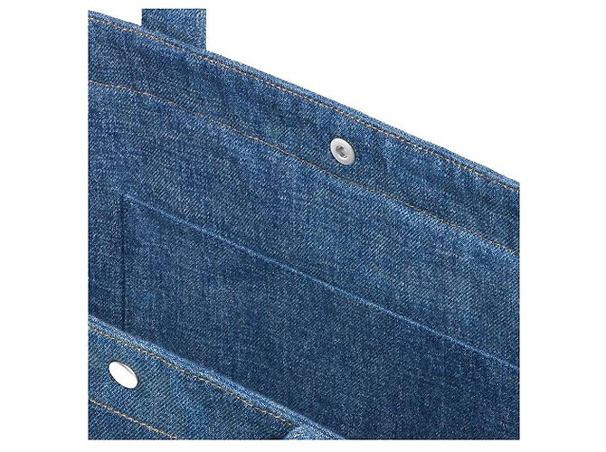 Céline Grande Borsa in Denim Lavaggio Scuro Union Marrone - vista 4