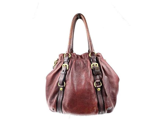 Prada Borsa a spalla in pelle con gradiente di mattoni Rosso - vista 2