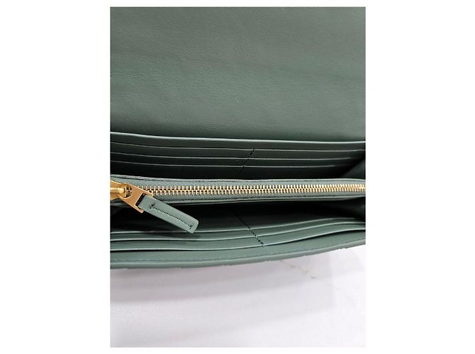 Bottega Veneta Gran billetera con solapa Intrecciato Verde - vista 10