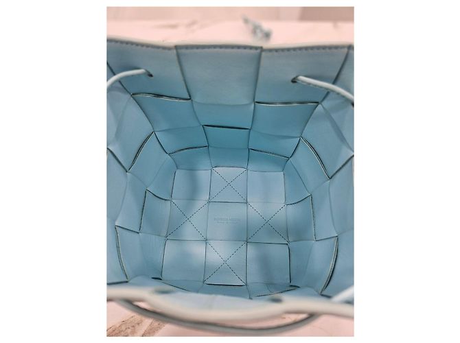 Bottega Veneta Mini borsa a secchiello Intrecciato Blu - vista 10