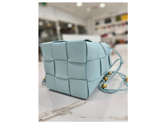 Bottega Veneta Mini borsa a secchiello Intrecciato Blu - vista 11