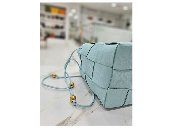 Bottega Veneta Mini borsa a secchiello Intrecciato Blu - vista 12