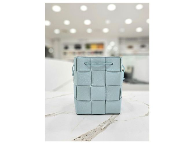 Bottega Veneta Mini borsa a secchiello Intrecciato Blu - vista 7