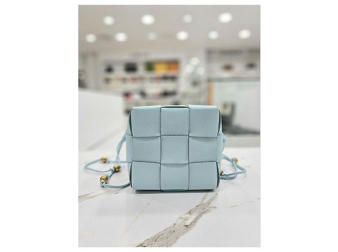Bottega Veneta Mini borsa a secchiello Intrecciato Blu - vista 8