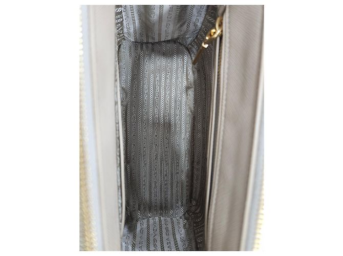 Prada Borsa Tote Media Saffiano Beige Sabbia Marrone - vista 22