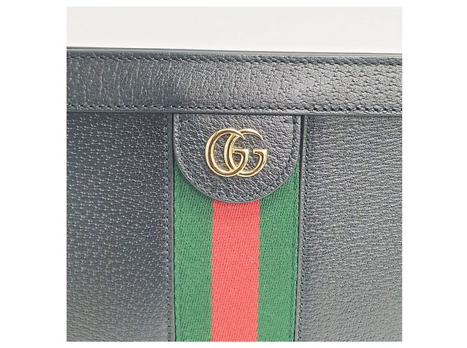 Gucci Borsa a spalla GG Supreme Ophidia con catena dorata Marrone - vista 9