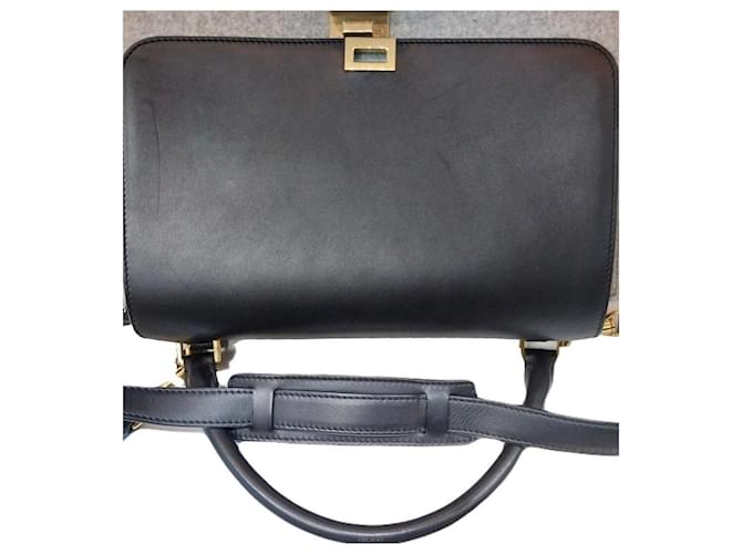 Céline Trapeze Medium Black Gray Shoulder Bag Nero - vista 8