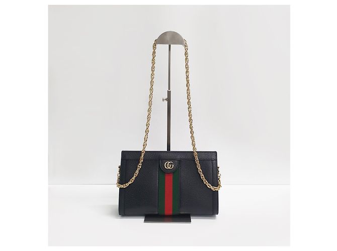 Gucci Borsa a spalla GG Supreme Ophidia con catena dorata Marrone - vista 2