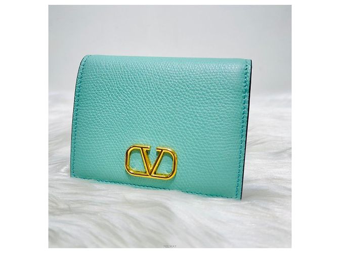 Billetera bi-fold con logo de metal Valentino Garavani Verde - vista 2