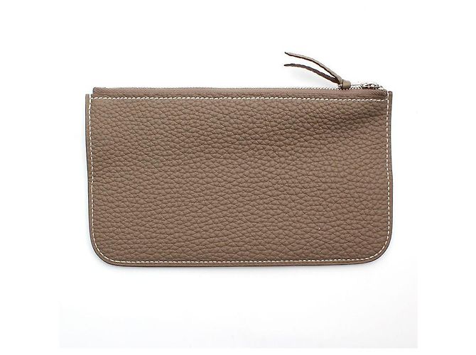 Hermès Cartera larga de plata Dogon Duo Etaupe Castaño - vista 7