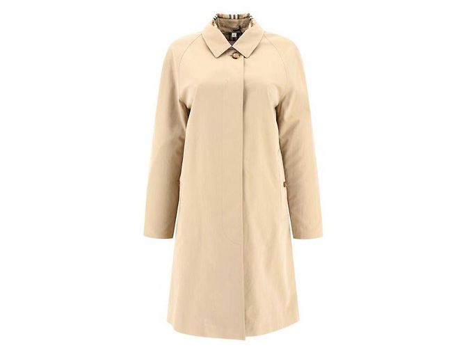 Burberry Manteau en Gabardine de Coton Multicolore - vue 4