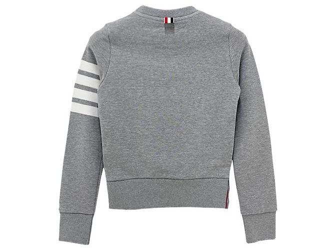 Thom Browne Klassisches Sweatshirt mit Diagonalstreifen Hellgrau Braun - Ansicht 13