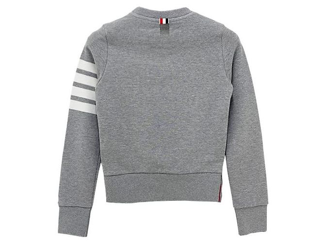 Thom Browne Klassisches Sweatshirt mit Diagonalstreifen Hellgrau Braun - Ansicht 2