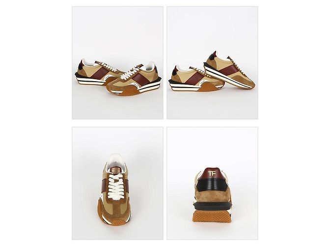 Tom Ford Sneakers James Panel Logo Marrone - vista 2
