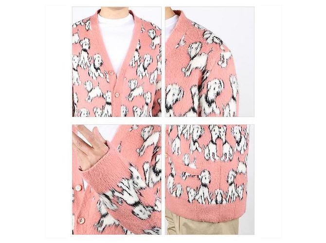 Céline Gebürstete Helle Künstler-Jacquard-Cardigan - Ansicht 7