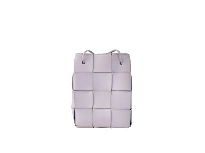 Cassette Bottega Veneta Intrecciato Leder Eimer Tasche klein Auster Braun - Ansicht 4