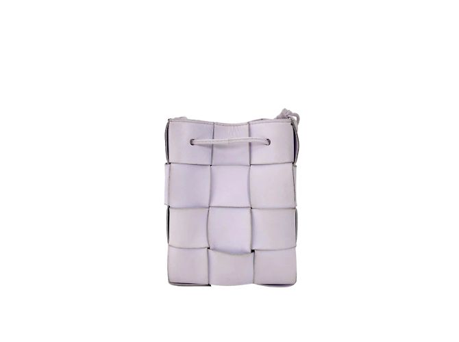 Cassette Bottega Veneta Intrecciato Leder Eimer Tasche klein Auster Braun - Ansicht 5
