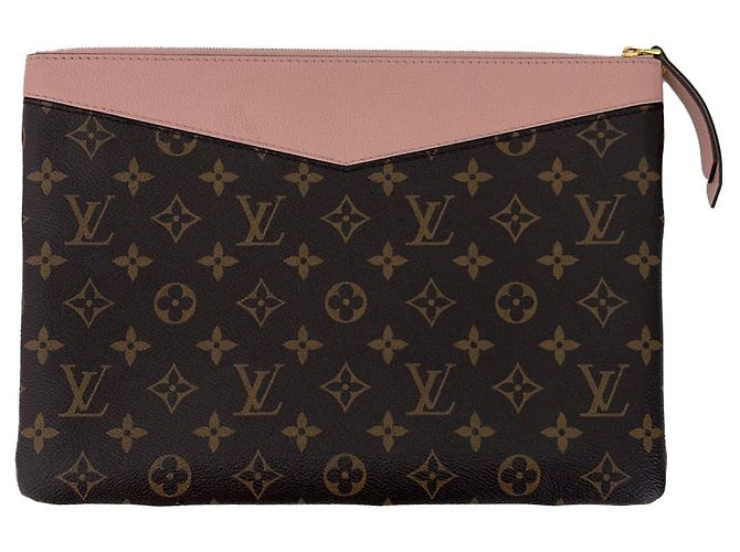 Louis Vuitton Pochette Monogram Daily Clutch Rose Pink Marron - vue 3