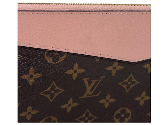 Louis Vuitton Pochette Monogram Daily Clutch Rose Pink Marron - vue 5