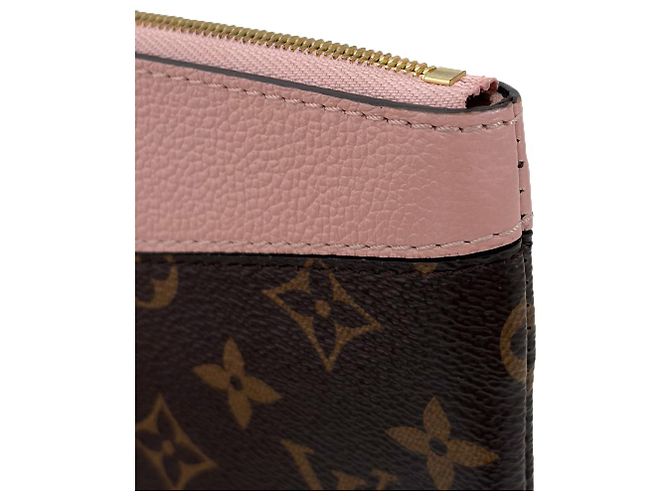 Louis Vuitton Pochette Monogram Daily Clutch Rose Pink Marron - vue 8