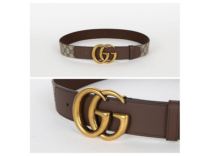Gucci Double Buckle GG Belt Brown - view 2