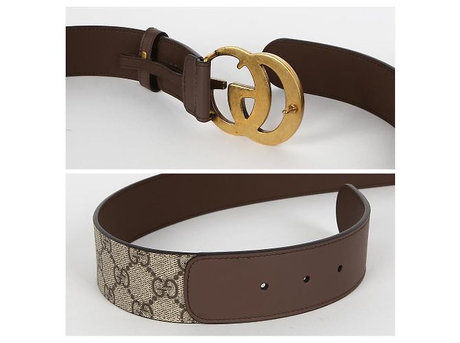 Gucci Double Buckle GG Belt Brown - view 7