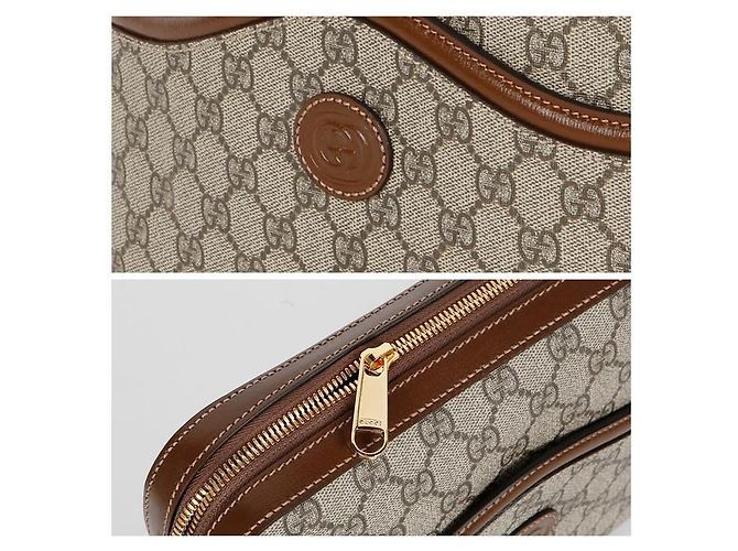 Gucci Sac messager entrelacé Marron - vue 12