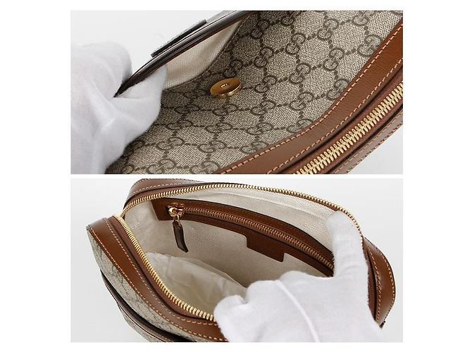 Gucci Sac messager entrelacé Marron - vue 13