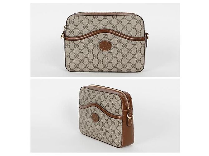 Gucci Sac messager entrelacé Marron - vue 2