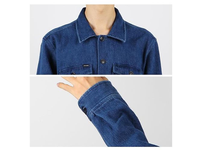 Tom Ford Chemise en denim bleu - vue 12