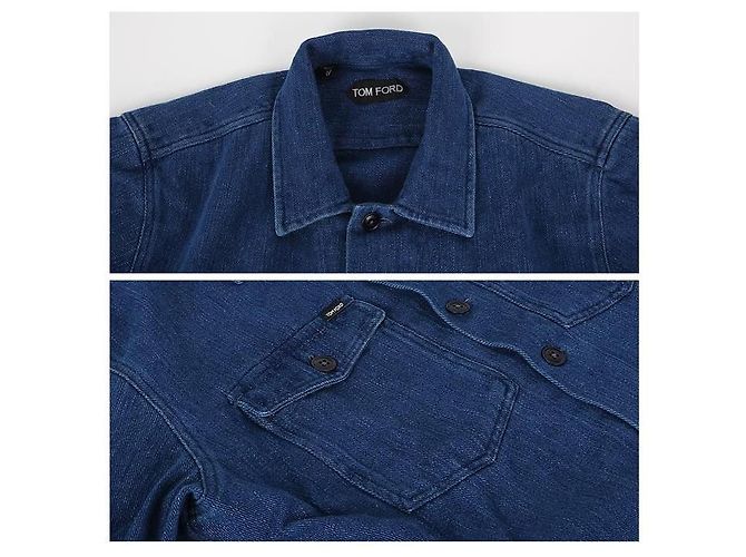 Tom Ford Chemise en denim bleu - vue 5