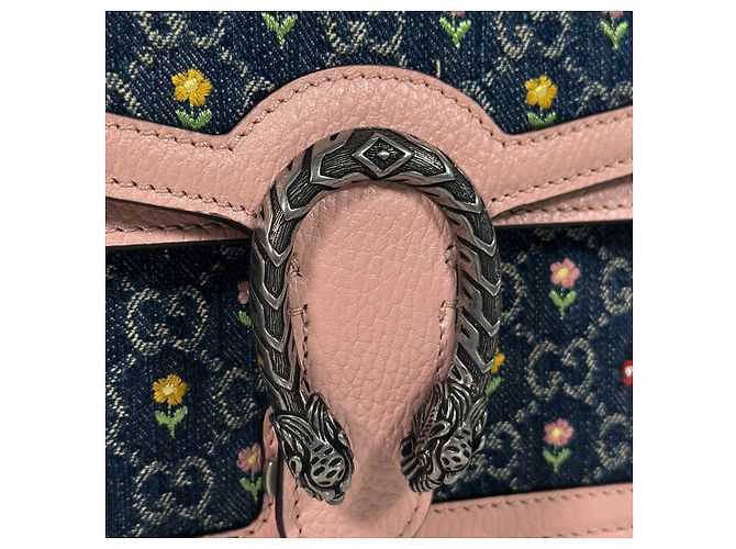 Gucci Borsa a tracolla piccola in denim floreale Dionysus Rosa - vista 7