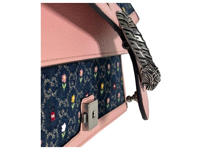 Gucci Borsa a tracolla piccola in denim floreale Dionysus Rosa - vista 8