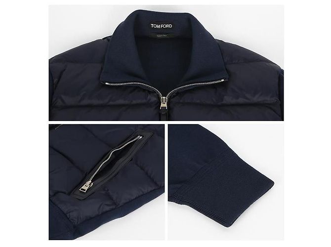 Tom Ford Blouson in nylon e piumino Blu - vista 5
