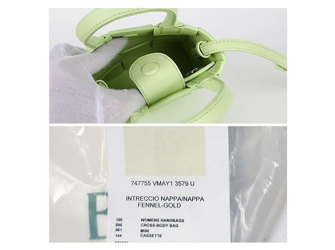 Bottega Veneta Mini Borsa Tote Cassette Verde - vista 15