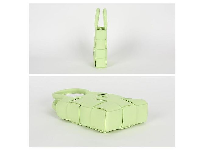 Bottega Veneta Mini Borsa Tote Cassette Verde - vista 3