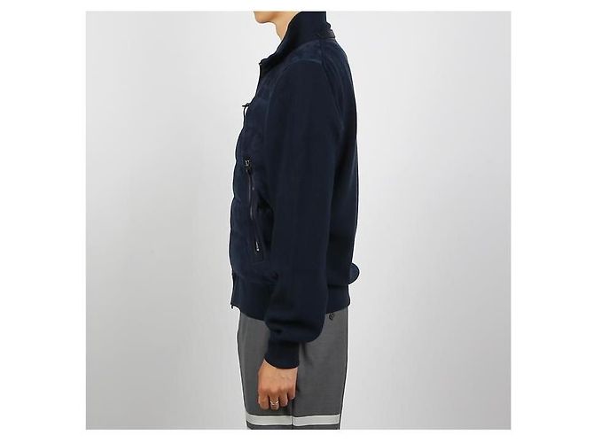Tom Ford Suede Down Jacket Blue - view 3