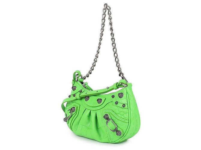 Balenciaga Borsa a spalla mini con catena Verde - vista 4