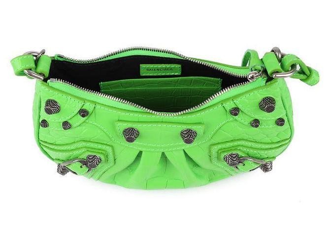 Balenciaga Borsa a spalla mini con catena Verde - vista 7