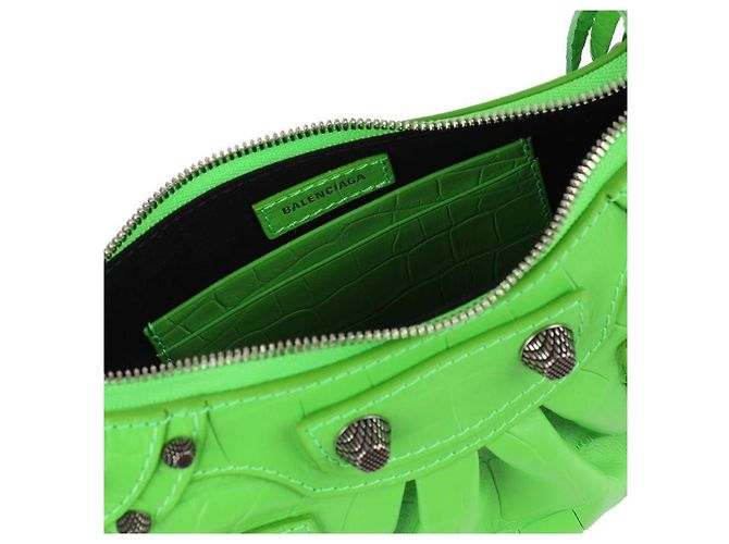 Balenciaga Borsa a spalla mini con catena Verde - vista 8