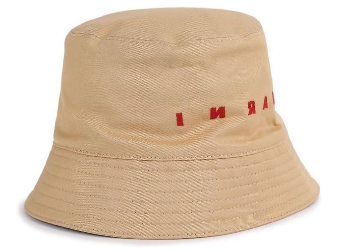 Marni Cappello bucket ricamato con logo Bianco - vista 6