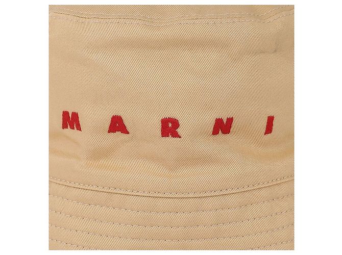 Marni Cappello bucket ricamato con logo Bianco - vista 7