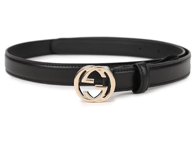 Gucci Cinturón con hebilla entrelazada Negro - vista 3