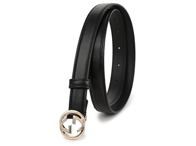 Gucci Cinturón con hebilla entrelazada Negro - vista 4