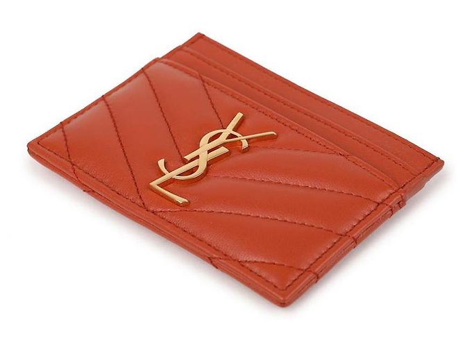 Saint Laurent Lammleder-Kartenetui Orange - Ansicht 6