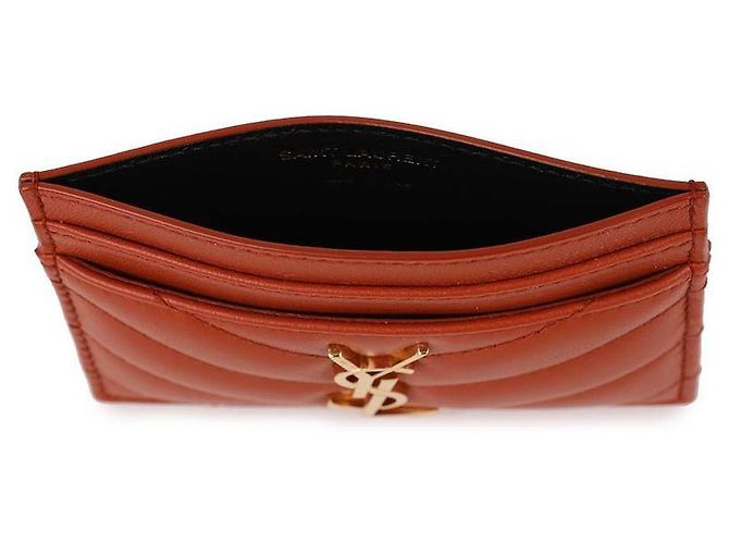 Saint Laurent Lammleder-Kartenetui Orange - Ansicht 7