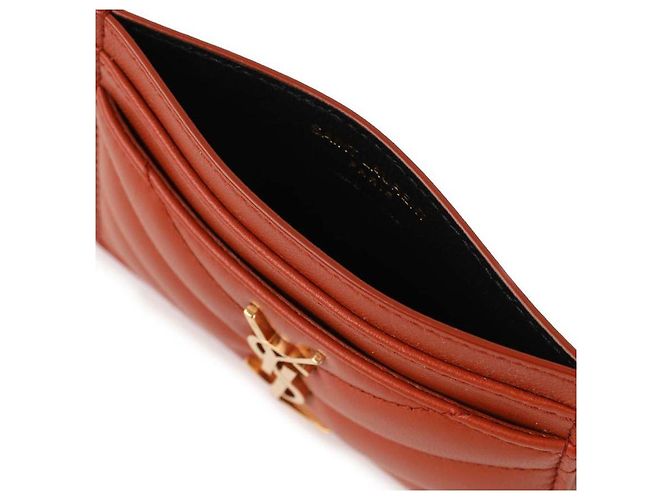 Saint Laurent Lammleder-Kartenetui Orange - Ansicht 8