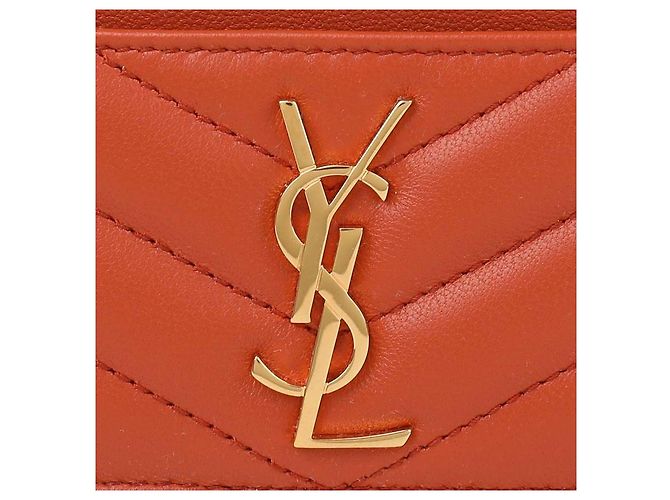 Saint Laurent Lammleder-Kartenetui Orange - Ansicht 9