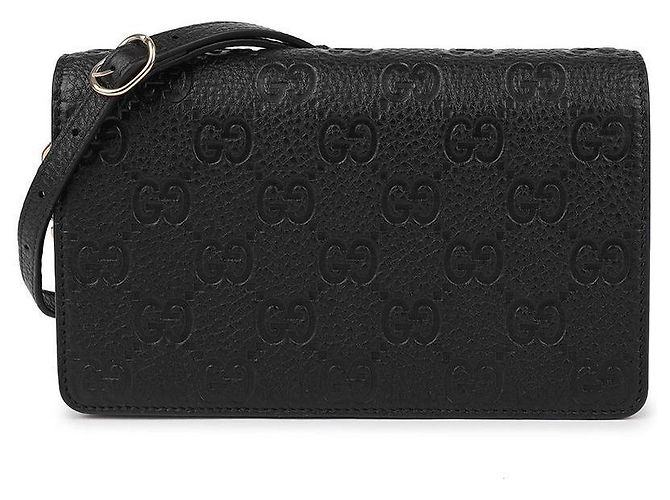 Gucci GG Emblem Chain Shoulder Bag Nero - vista 3