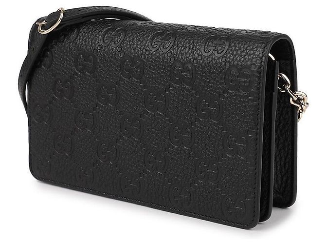 Gucci GG Emblem Chain Shoulder Bag Nero - vista 4